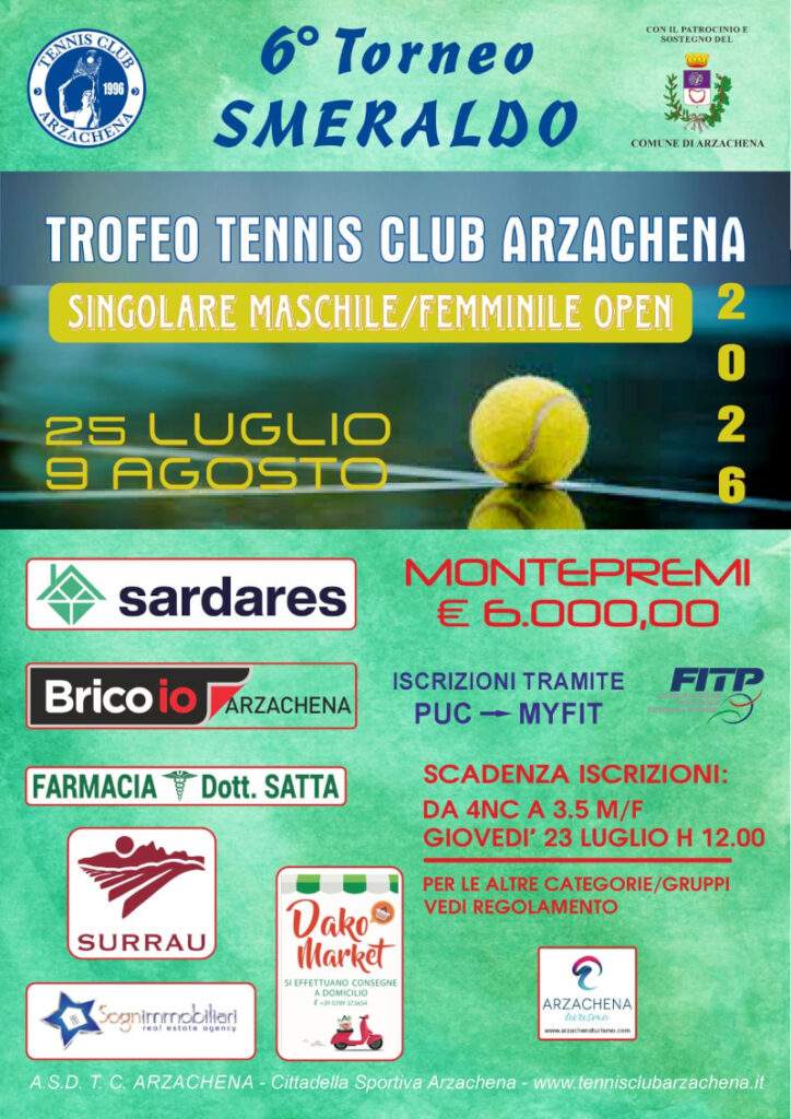 torneo smeraldo tennis arzachena 2026